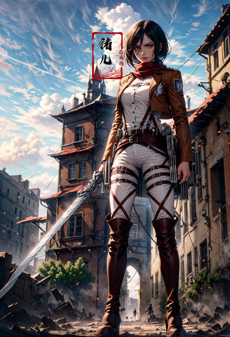 606247209521969444-2198145657-Attack on Titan, a giant titan attacking the castle, ruined city environment, Titan in background, a giant titan attacking the c.jpg